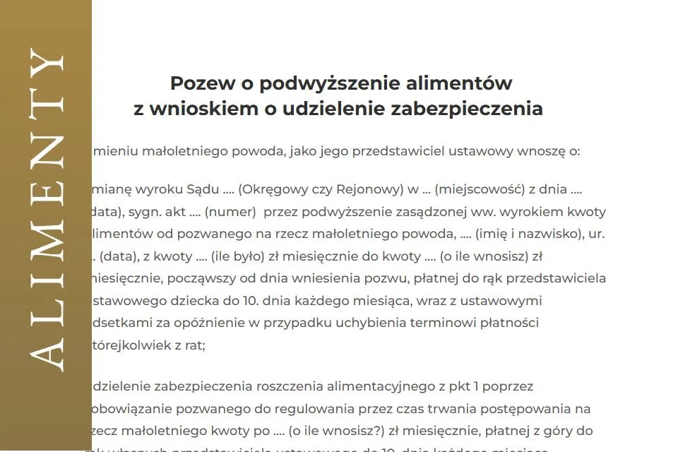 Jak napisać pozew o podwyższenie alimentów i uniknąć błędów?