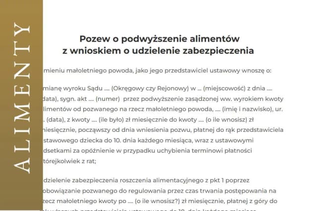 Jak napisać pozew o podwyższenie alimentów i uniknąć błędów?